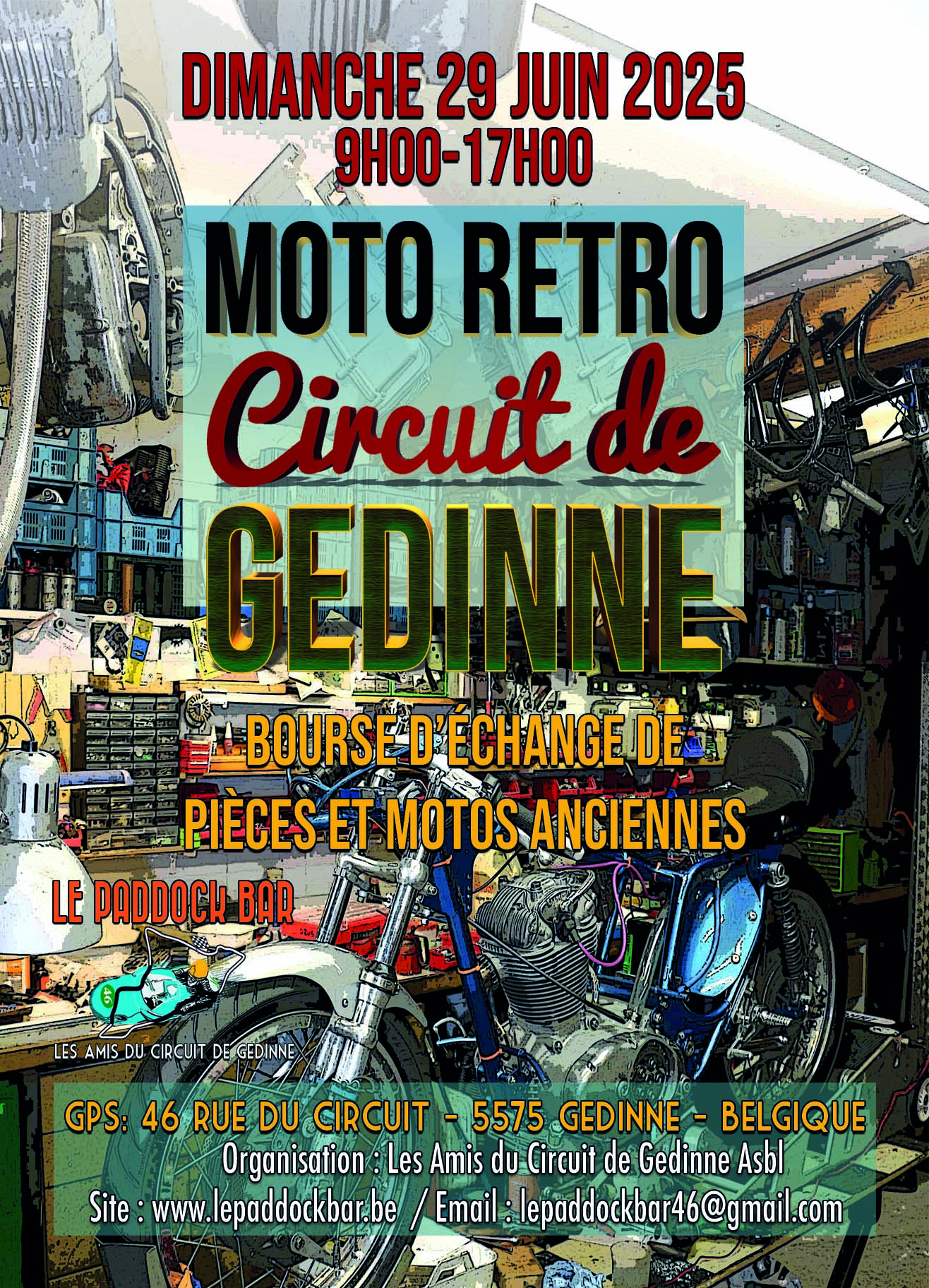 affiche deMoto Retro Circuit de Gedinne