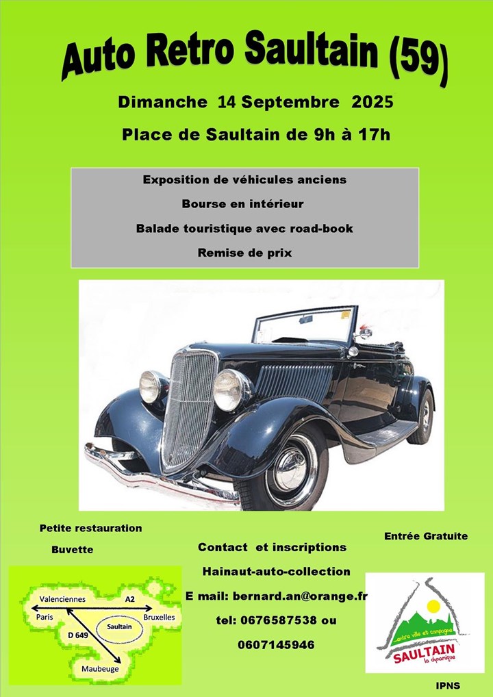 affiche de4ème Auto Rétro Saultain