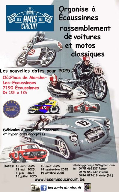 affiche deRassemblement de voitures et de motos classiques