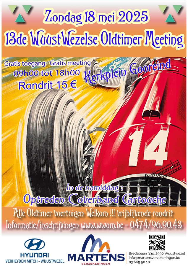 affiche deWuustWezelse Oldtimer Meeting