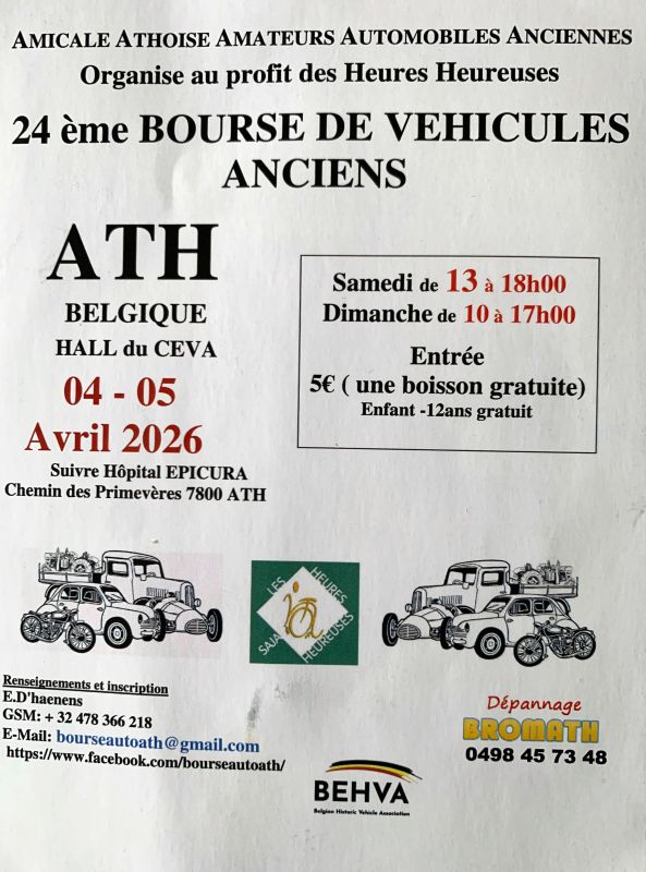 affiche de24ème Bourse de Véhicules Anciens